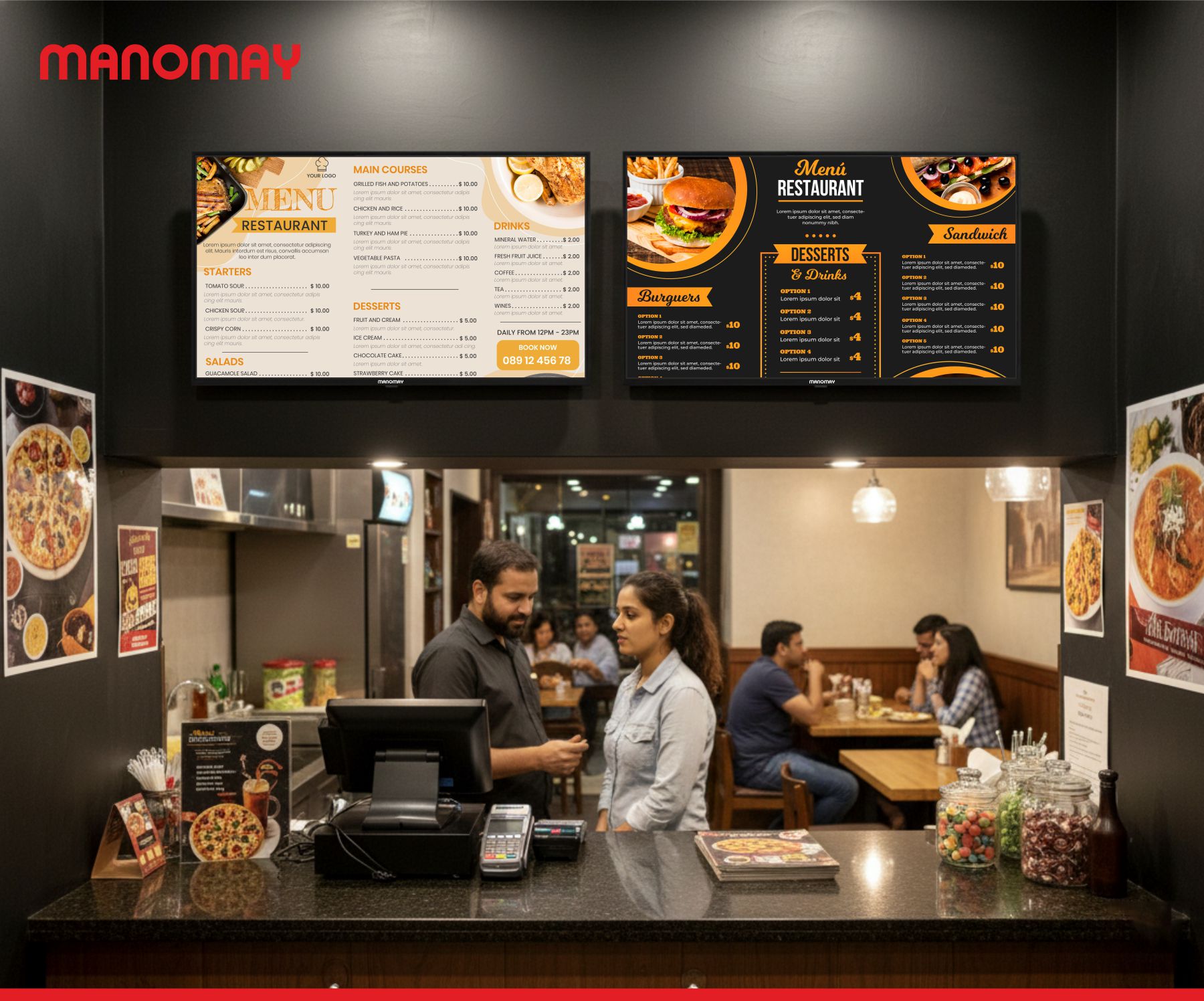 Digital Signage Display For Restaurant